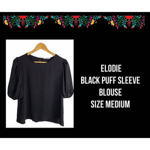 ELODIE | BLACK PUFF SLEEVE BLOUSE | SIZE MEDIUM